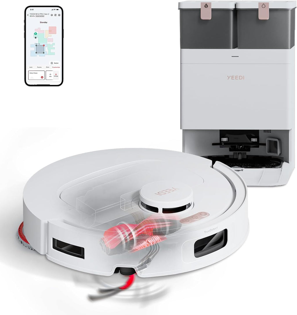by ECOVACS M12 PRO Gen2 Robot Vacuum and Mop, 25000Pa Suction | ZeroTangle 3.0, LDS Laser Navigation, Auto Mop Pads