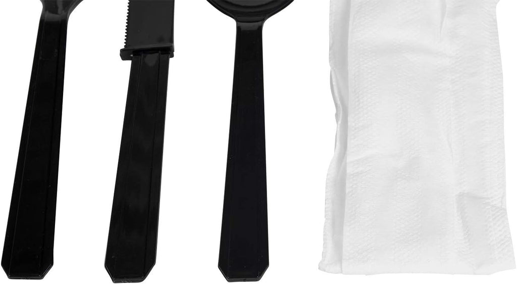 U2200 PS Heavy-Weight Cutlery Kits, Black (Pack of 250)