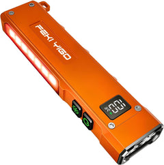 Flat EDC Flashlight Rechargeable 1800 Lumens - Pocket Flashlight with 365nm UV Light, RGB Modes, Magnetic Base