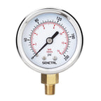 SENCTRL 0-200 Psi Pressure Gauge, 1/8" NPT Lower Mount