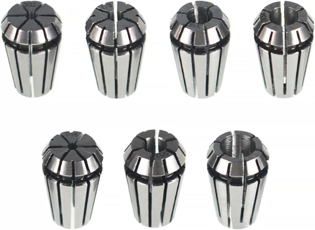findmall 7Pcs ER11 Spring Collet Set 1/16-1/4 Collet Chuck