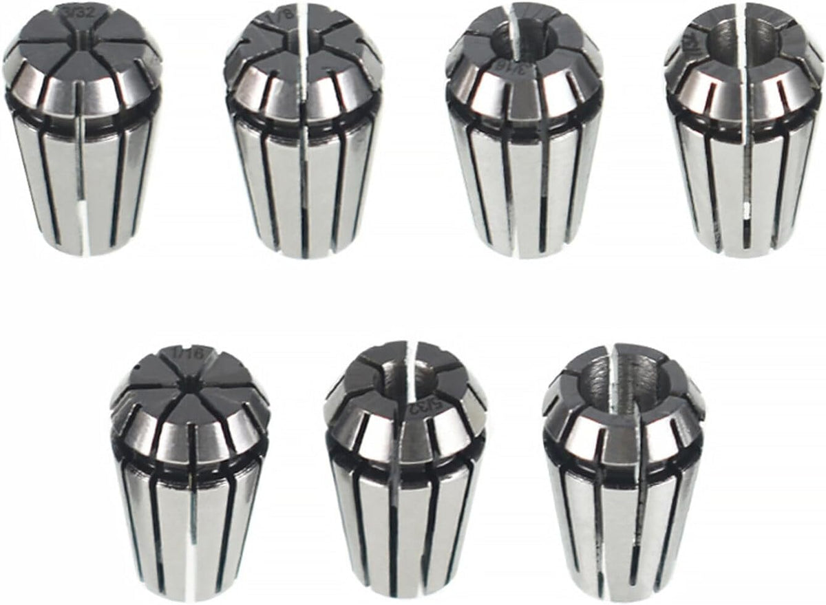 findmall 7Pcs ER11 Spring Collet Set 1/16-1/4 Collet Chuck