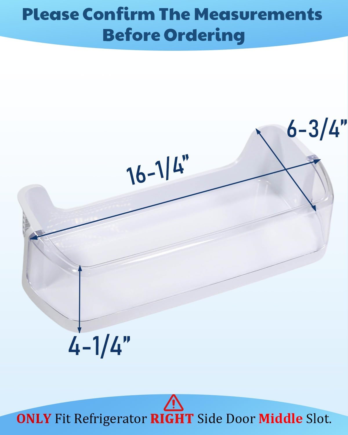 2-Pack RS25H5111SR RS25H5111SG Right Door Mid Shelf Bin for Sam-sung Fridge