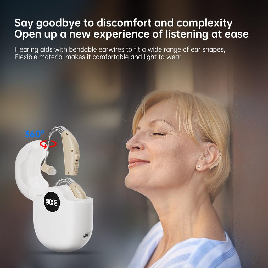 Rechargeable Hearing Aids For Seniors Noise Cancellation Standby 90h