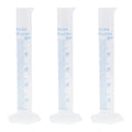 OYWOBET 3Pcs 50ml Clear Plastic Cylinder Measuring Cup, Blue Scale Line