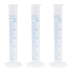 OYWOBET 3Pcs 50ml Clear Plastic Cylinder Measuring Cup, Blue Scale Line