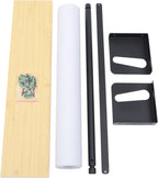 Wall Mount 24" Kraft Paper Roll Holder and Cutter, Paper Roller with Strip Cutter, Carbon Steel and Density Board