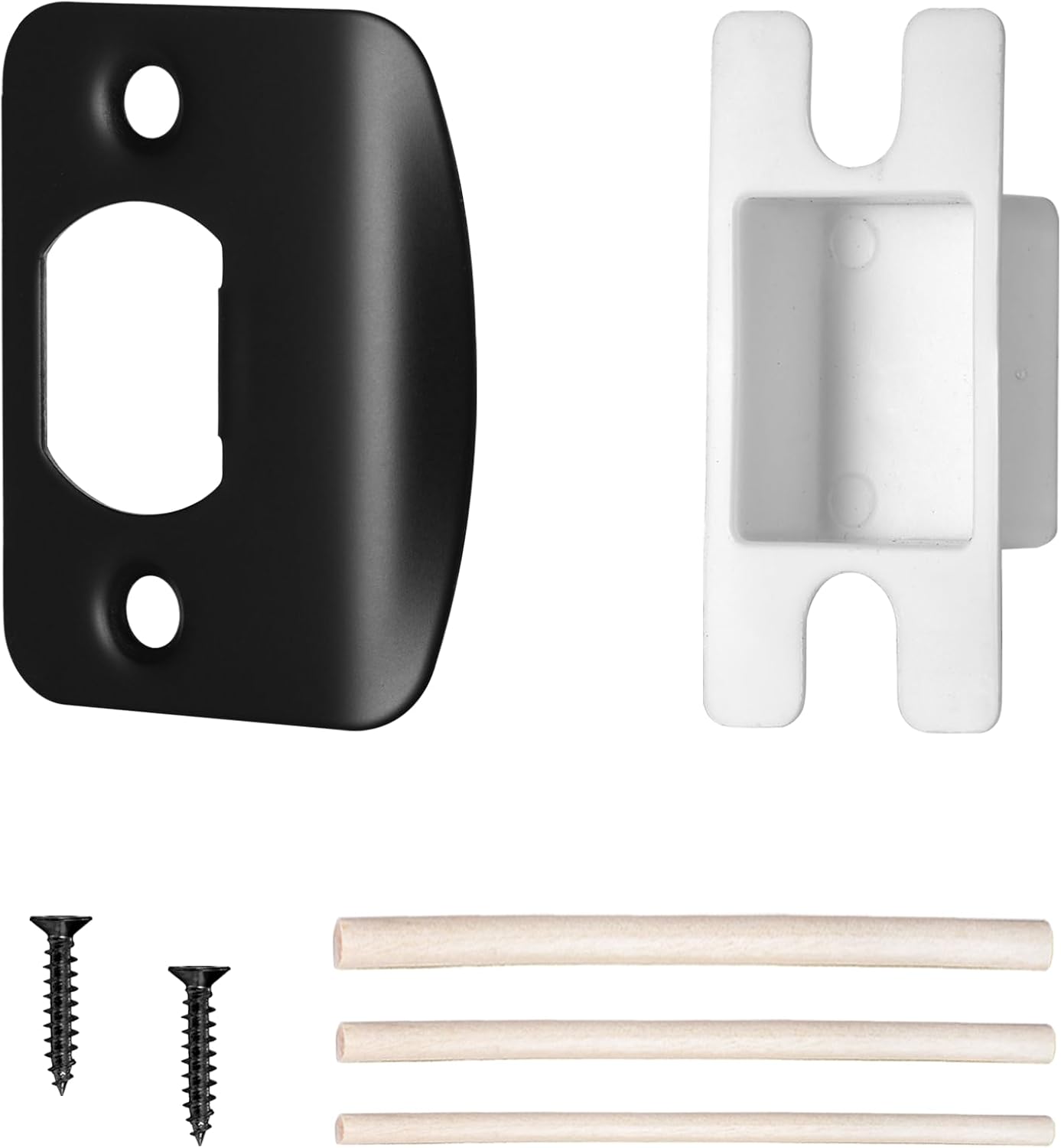 Door Strike Plate for Interior Doors, Matte Black, 1 Pack | 2-1/4"x1-3/4" Security Reinforcement Door Lock
