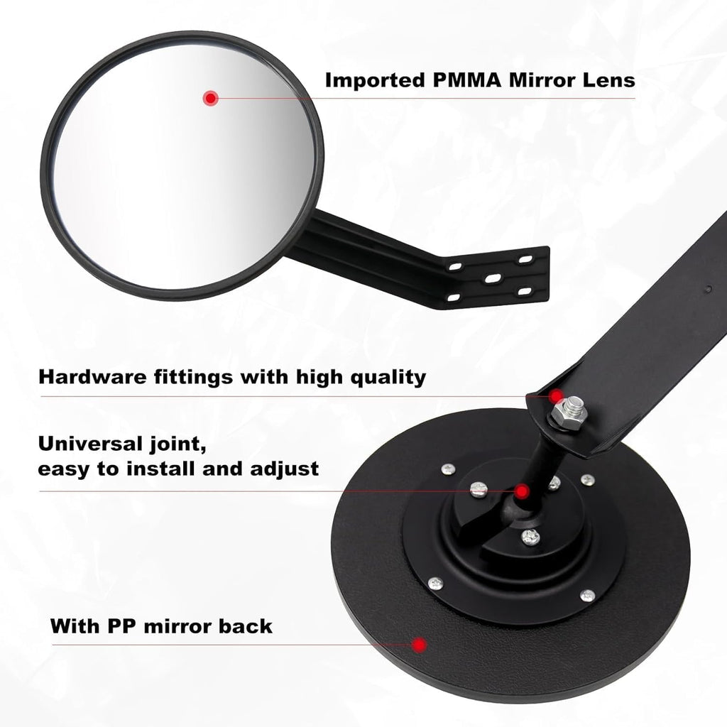 8" Convex Mirror – Adjustable Wall Bracket for Driveway | 8" curved blindspot mirror with adjustable wall bracket.
