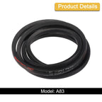 uxcell A83 1/2 Classic Wrapped V-Belt,85" Outer Circ A Profile,Black