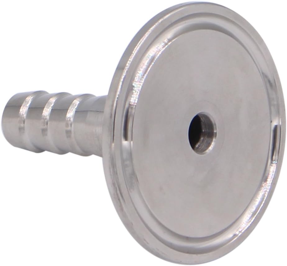 DERNORD 1.5" Tri Clamp to 0.5" Hose Barbed Adapter SUS304 Sanitary Hose Pipe Fitting (1/2 Inch Barb Hose)