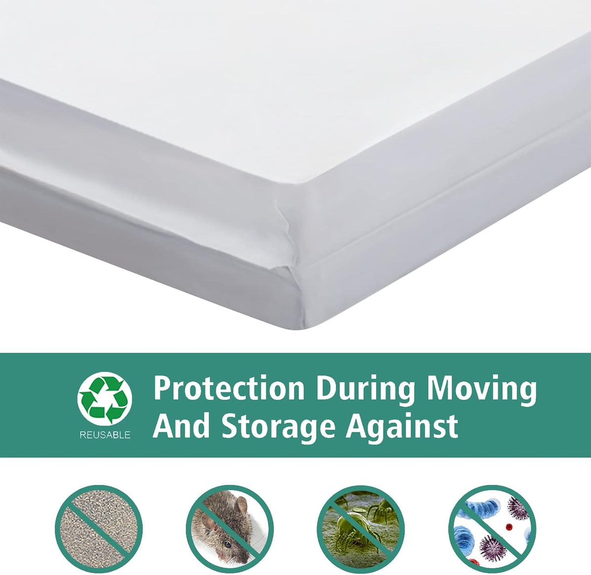 [2-Pack 5-Mil] HOMEIDEAS Mattress Bag (Twin/Full) for Moving and Storage Opaque Mattress Disposal Bag - Heavy Duty &