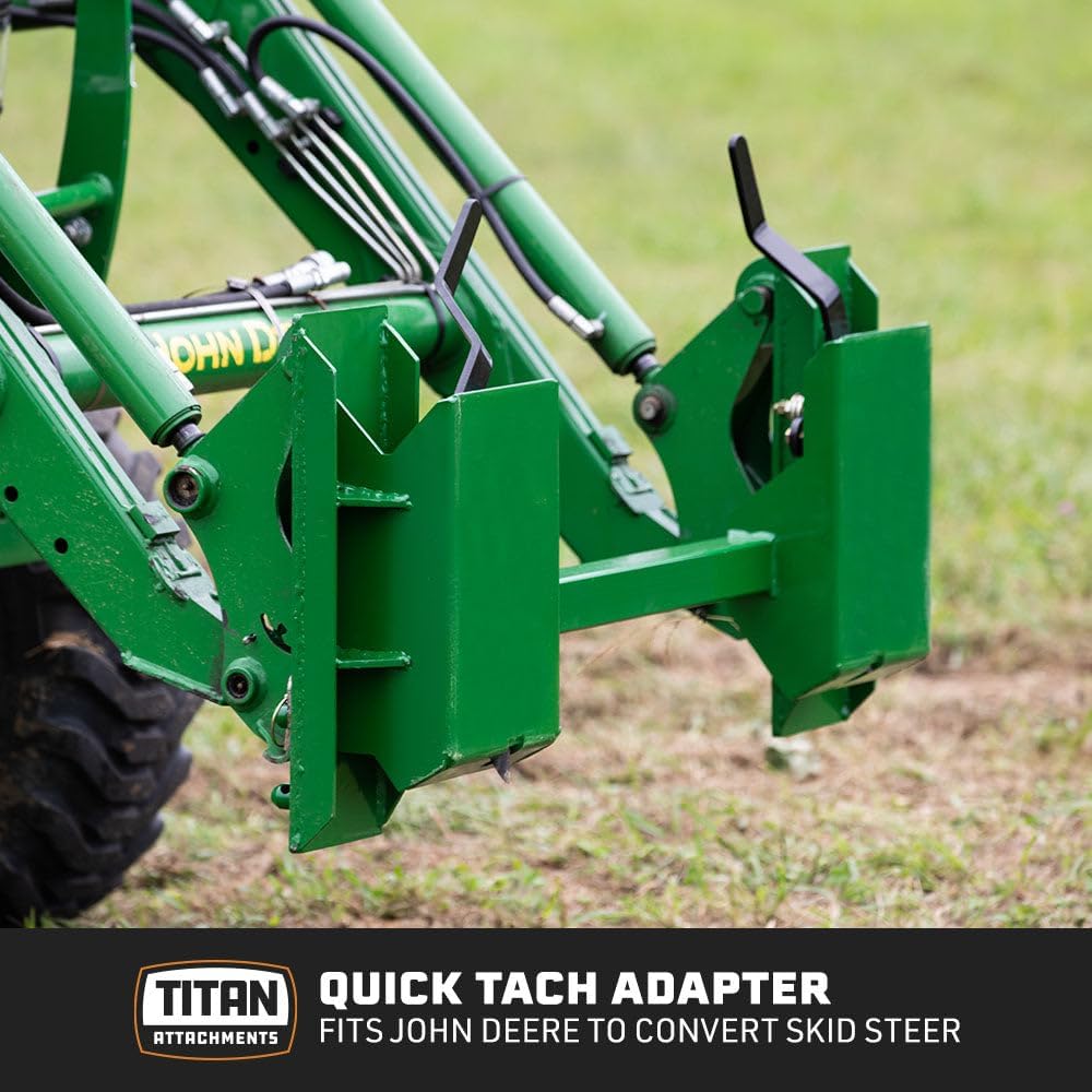 Quick Tach Adapter Fits Hook and Pin to Convert Universal Skid Steer Style Mount, Green Finish, 12x22 Adapter Hook