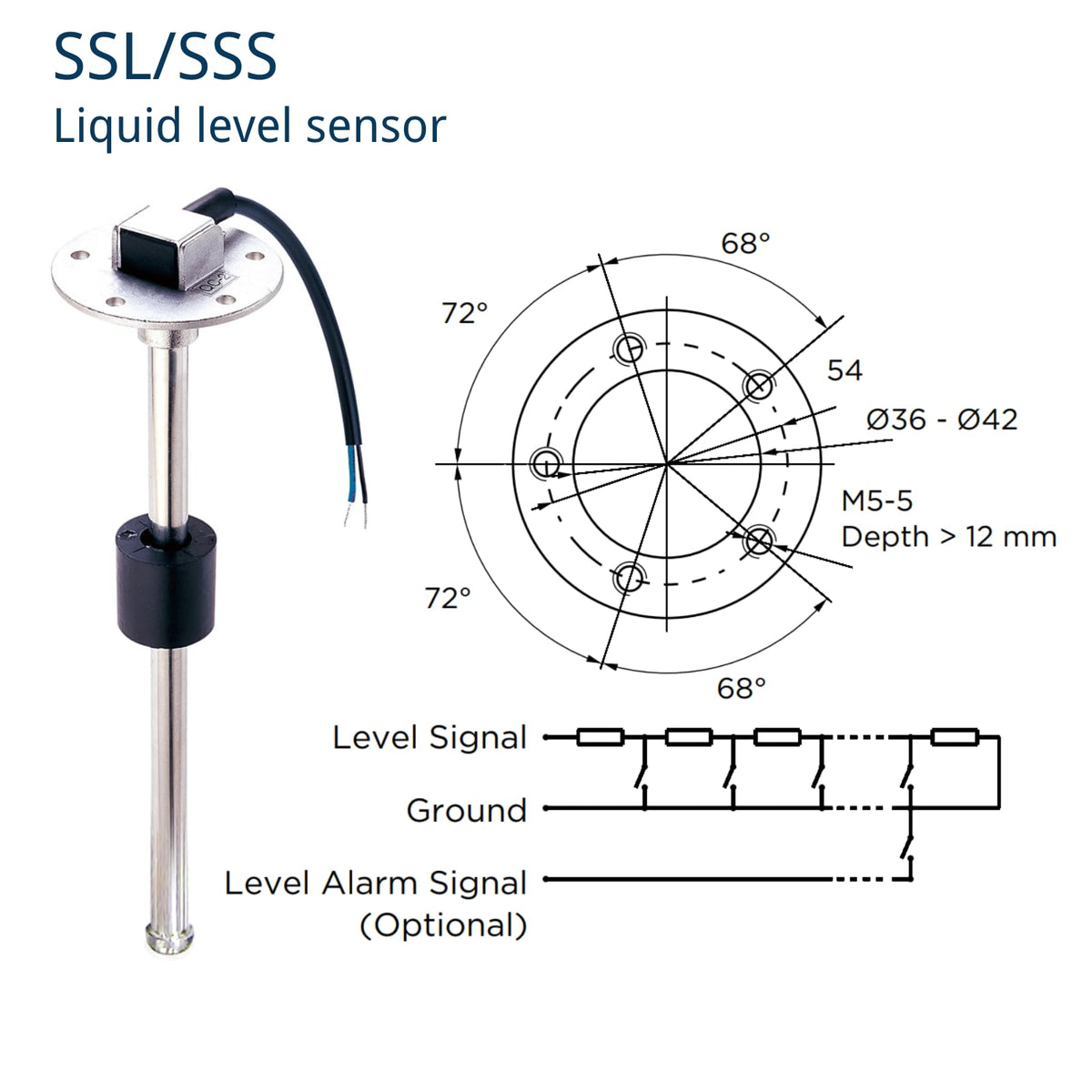 KUS USA SSS Fuel & Water Level Sensor (32")