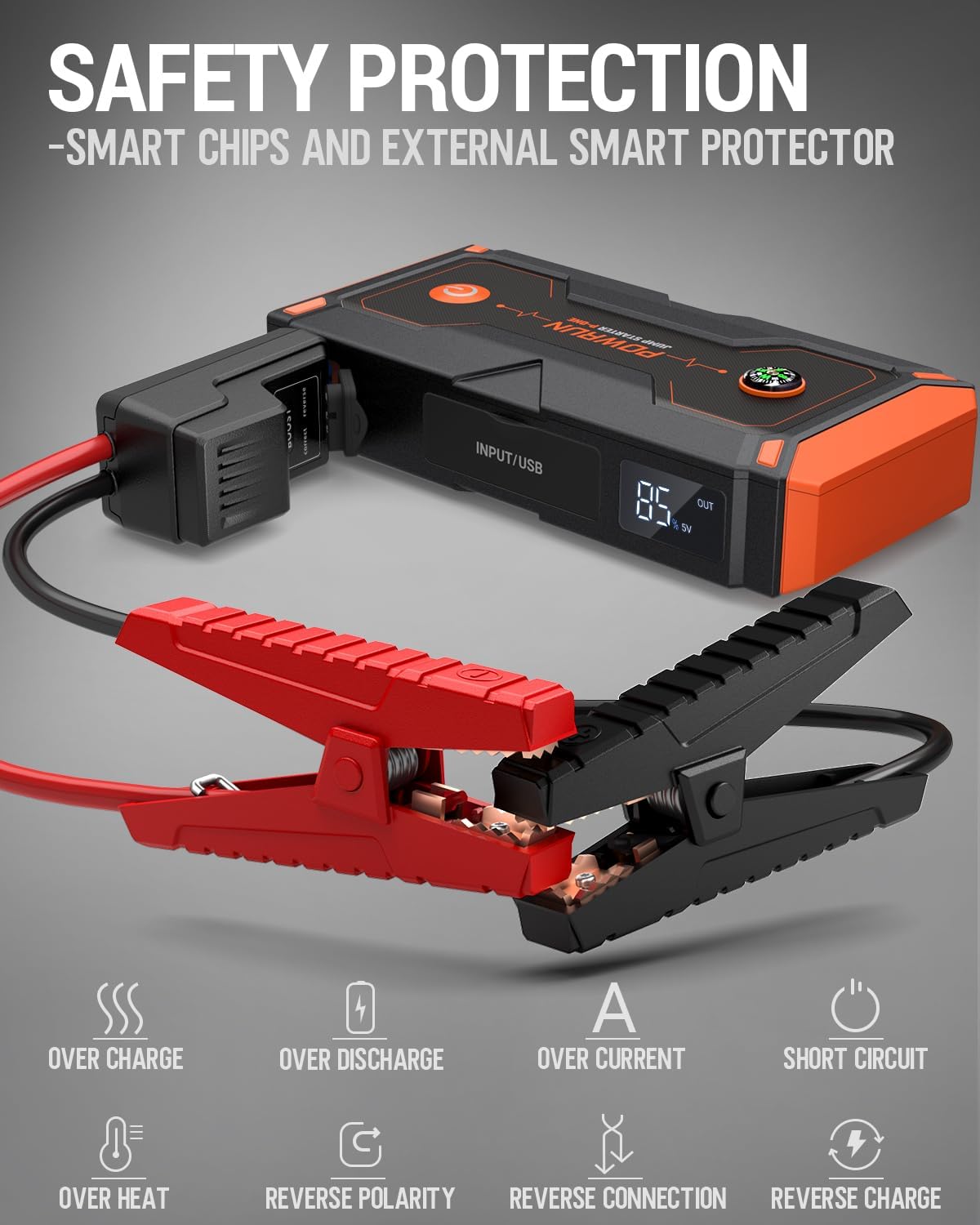 P-ONE Jump Starter, 2000A Portable Jump Box - Car Jump Starter Battery Pack for up to 8.0L Gas and 6.5L Diesel