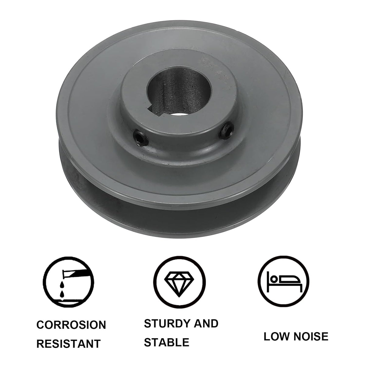 uxcell BK45-1 V-Belt Sheave 1" Bore, 4.25" OD, Single Groove Web Sheave