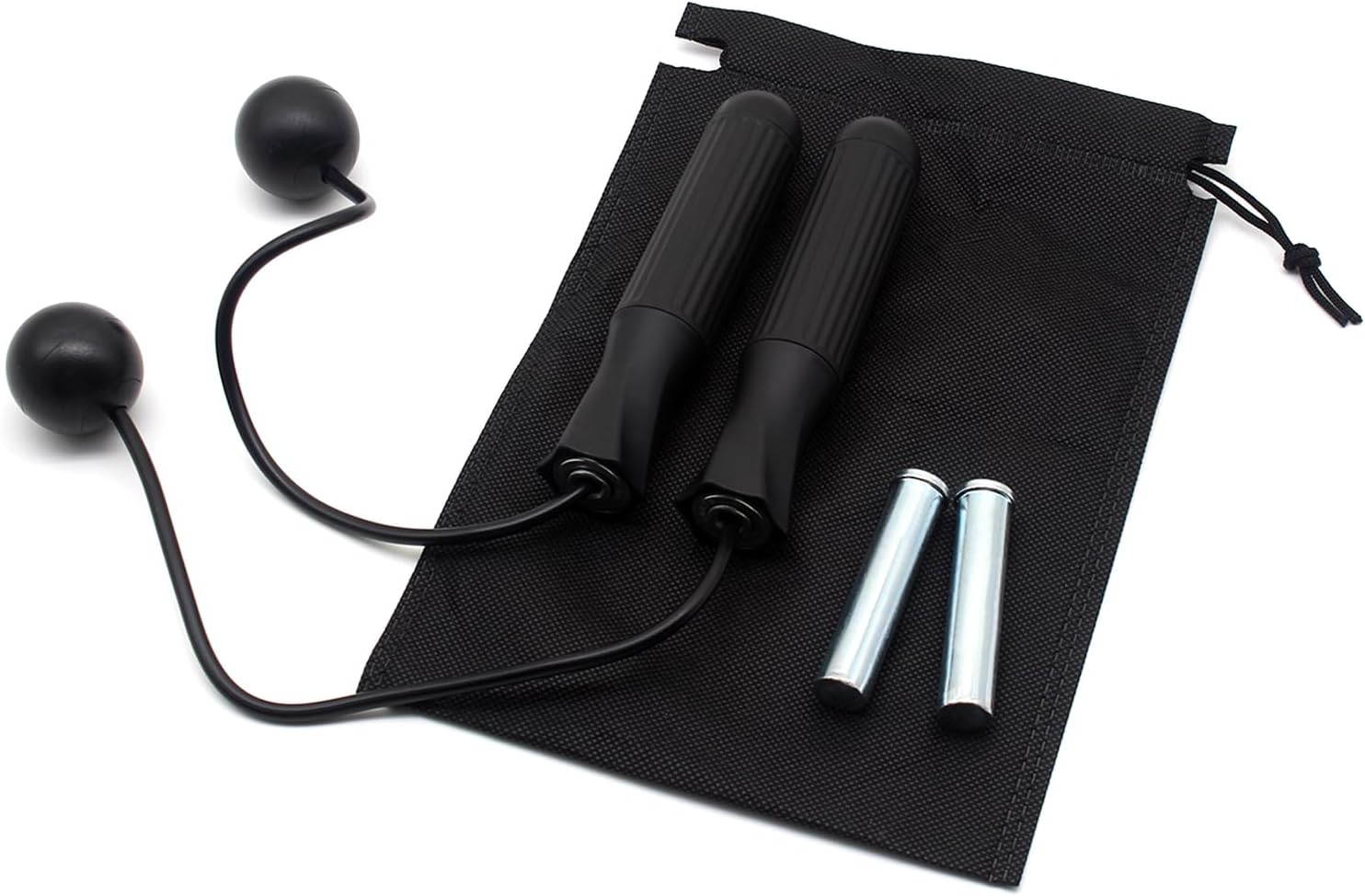 Ropeless Jump Rope Speed Skipping Rope Cordless with 180g Removable Weights for Double Unders, Exercise, WOD, Boxing