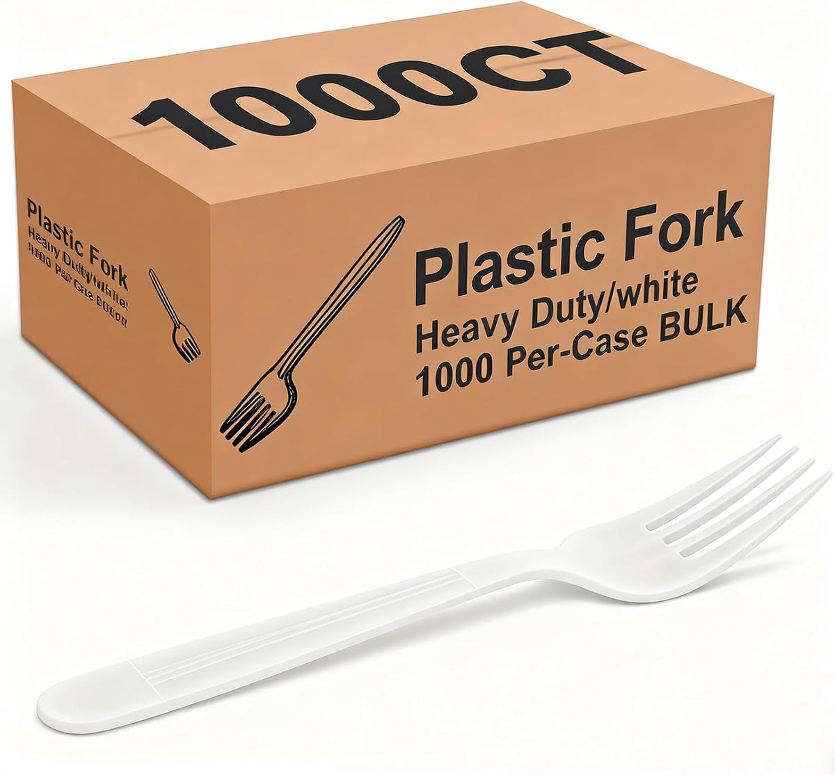 1000 Count Plastic Forks White, Bulk Disposable Forks Plastic Silverware, Heavy Duty Forks Disposable Cutlery Heat