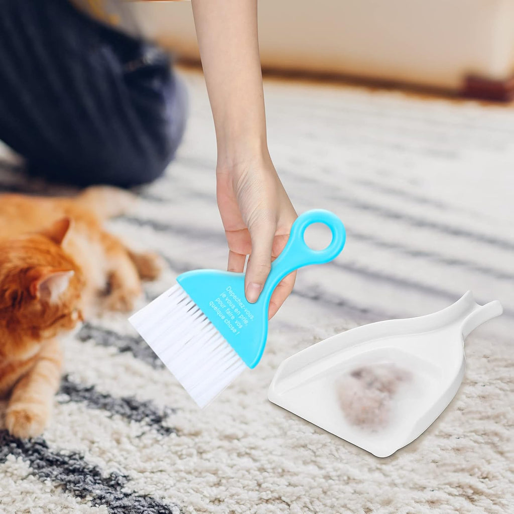 3 Pack Mini Dustpan and Brush Set Colorful Small Broom and Dustpan Set Hand Whisk Brooms Tiny Cleaning Brush Table