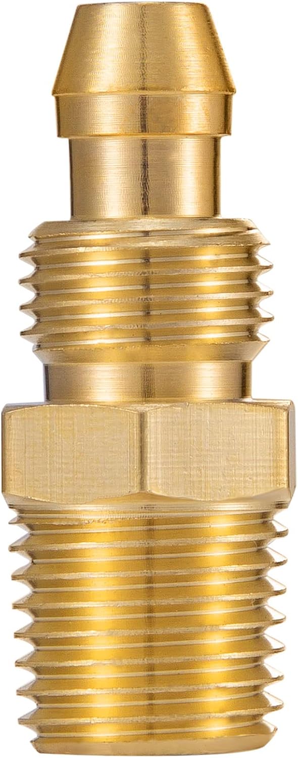Premium Solid Brass 2PCS Reusable Replacement Fitting For 1/4-Inch ID Hose,1/4-Inch NPT Rigid
