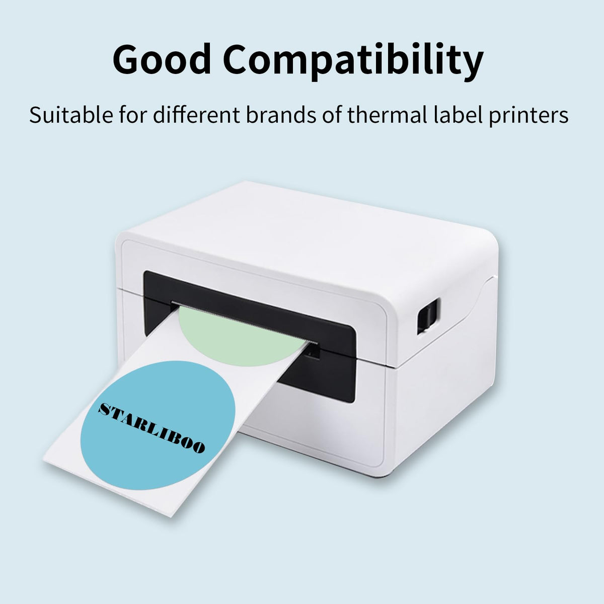 3 Inch Round Thermal Label Printer Stickers, Self-Adhesive Direct Thermal Labels Stickers, Waterproof/Perforation