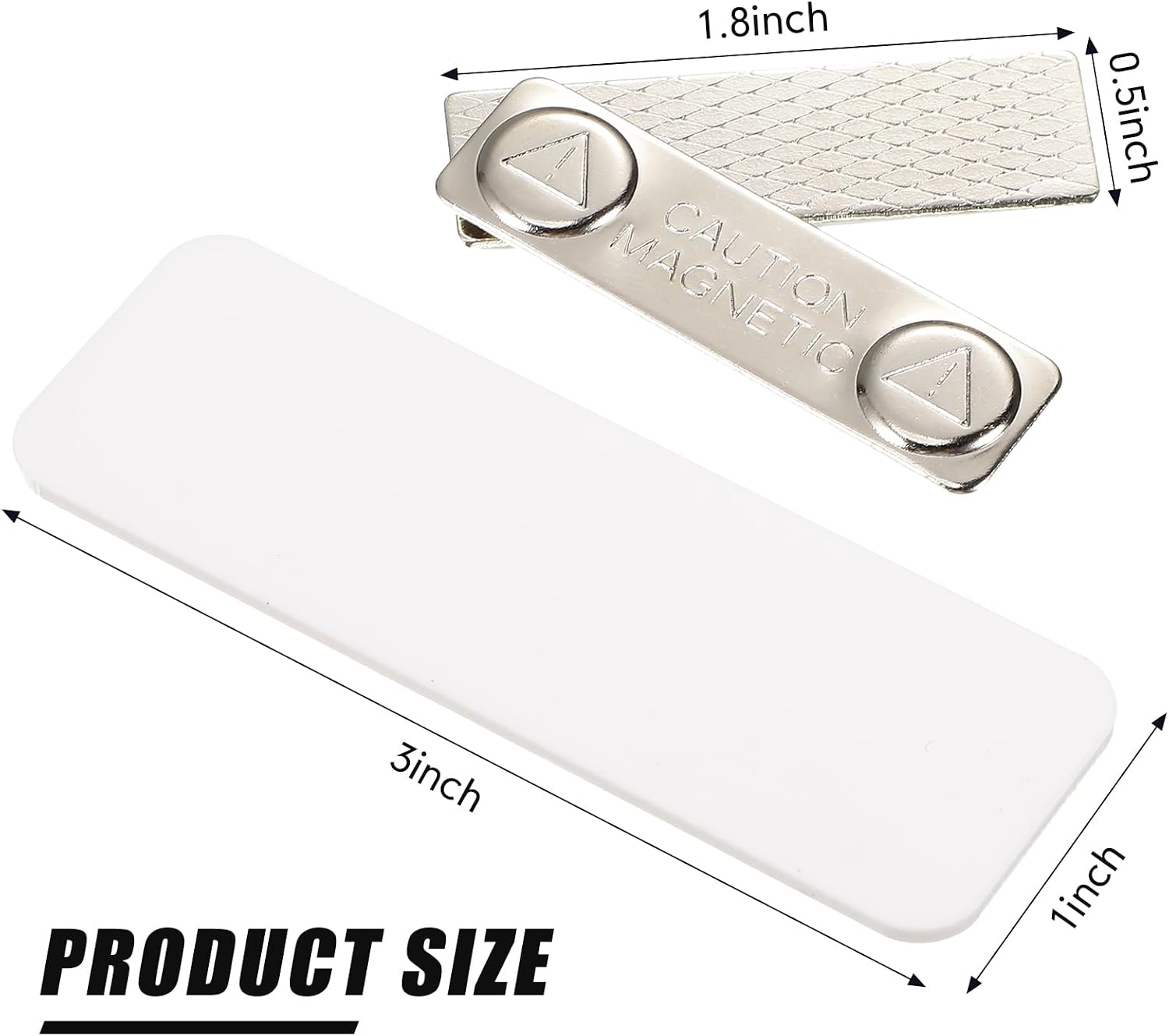 50 Sets 1 x 3 Inch Blank Magnetic Name Tags Magnetic Name Badge Holder Acrylic DIY Badges with Adhesive Tape Custom
