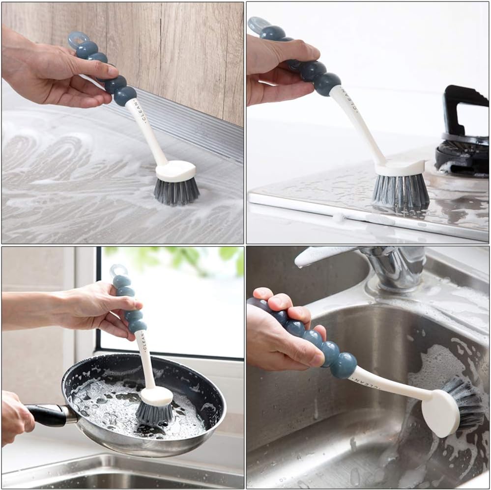 Multi-Purpose Scrub Brush Set - 4 Pack Kitchen Cleaning Brushes with Stiff Bristles for Dishes, Pots, Pans, Sink &