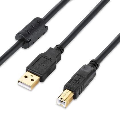 USB 2.0 Printer Cable 15ft USB Type A Male to B Male Scanner Cable for HP Canon Lexmark Epson Dell Xerox Samsung and