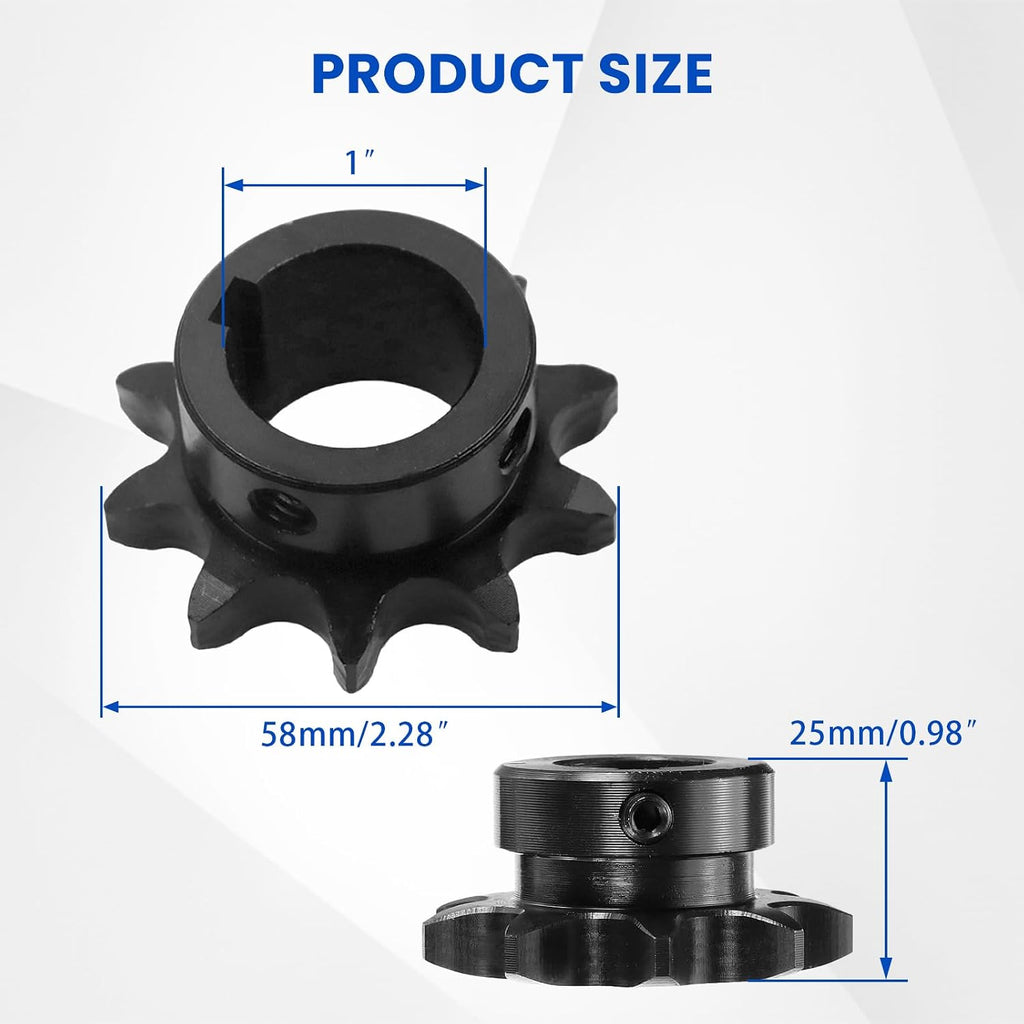 #50 Roller Chain Sprocket Type B 1 inch Bore 10 Tooth 50BS10