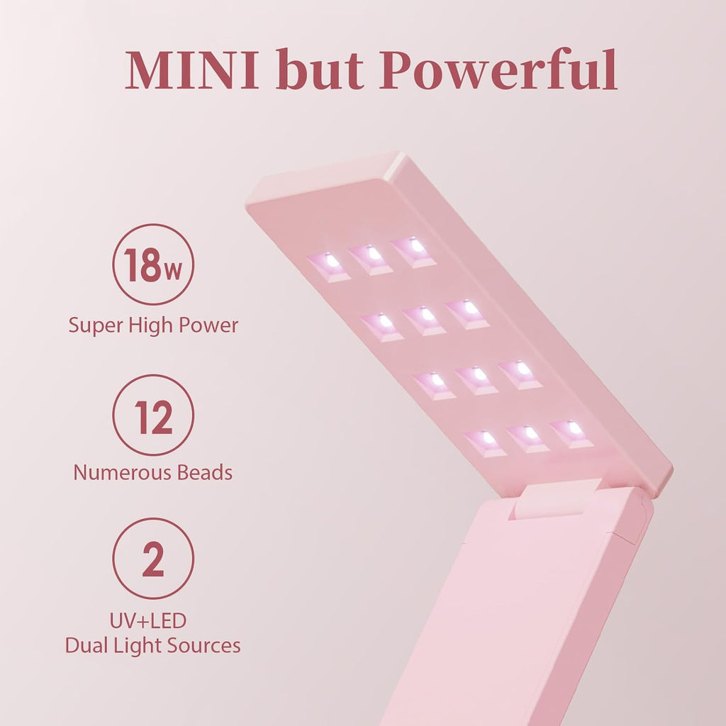 UV Nail Lamp UV Light for Nails - 18W Fast Curing LED, Suitable for All Gel Polishes, Dual Timing, Type-C