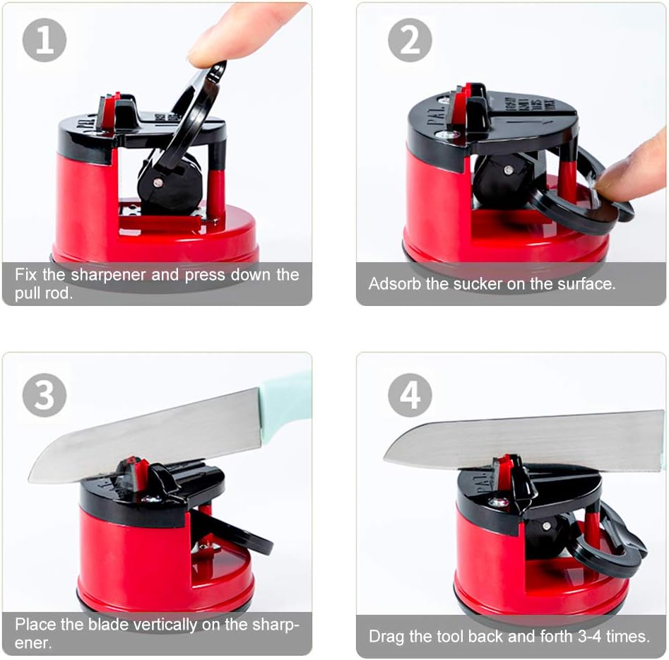 Knife Sharpener, knife sharpeners for kitchen knives, Kitchen Knife Sharpener with Suction Base, Pocket Knife