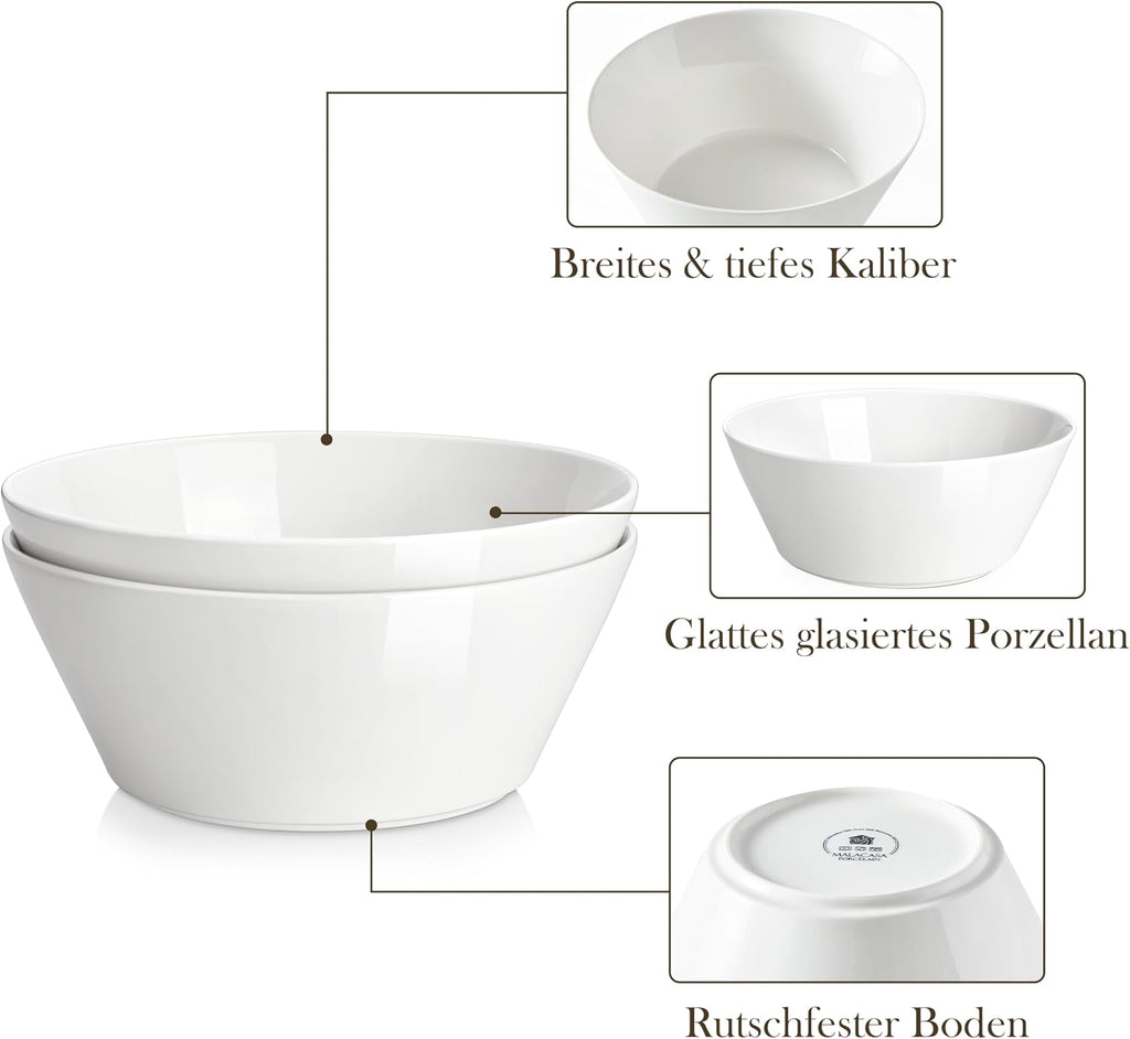 105 OZ Large Serving Bowls Ceramic Salad Soup Bowls Set of 2