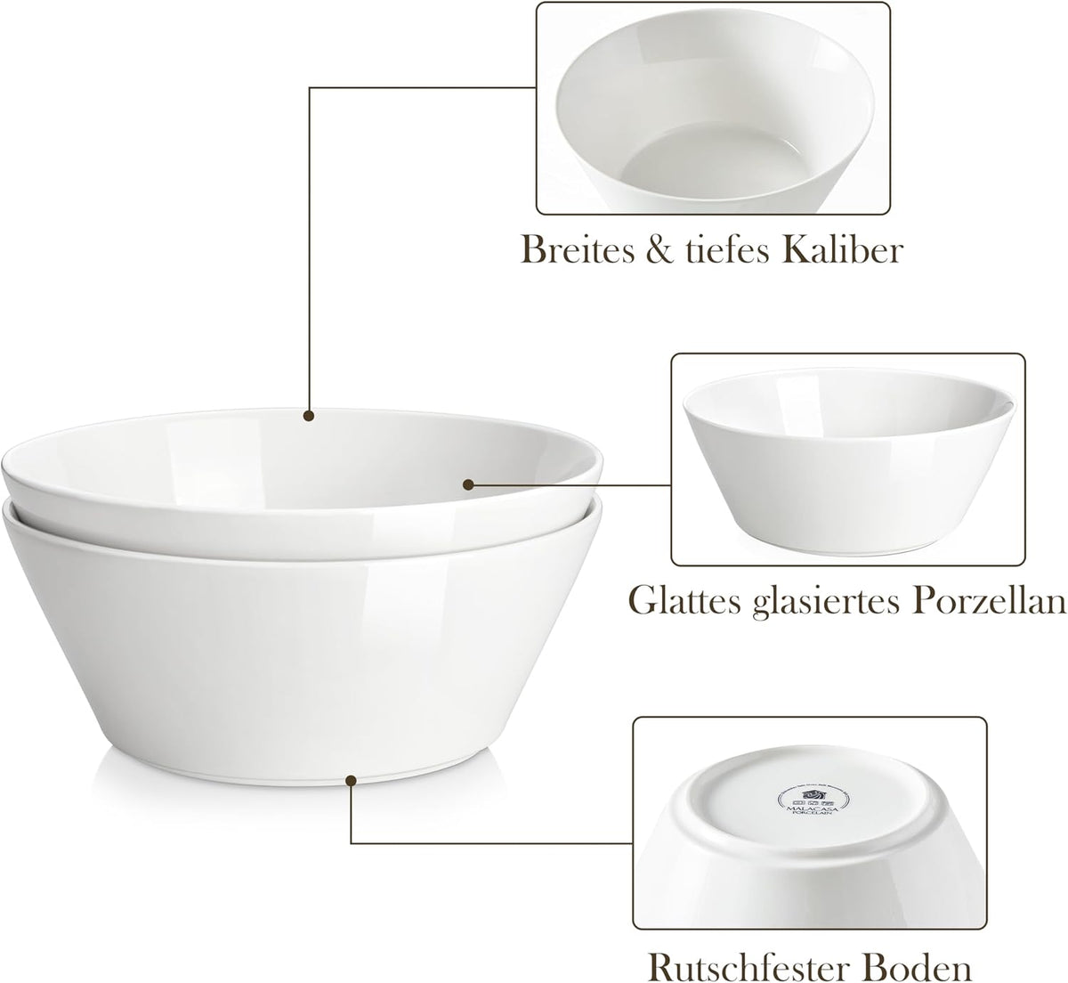 105 OZ Large Serving Bowls Ceramic Salad Soup Bowls Set of 2