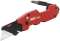 Folding Utility Knife with Screwdriver, 5-in-1 Multi-functional Heavy Duty Lock-back Box Cutter