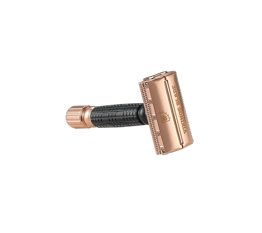 Double Edge Safety Razor for Men + 5 Swedish Steel Blades + Luxury Case. Smooth, Reusable, Eco-Friendly (Chieftain