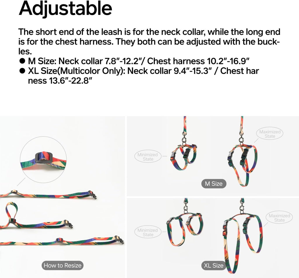 Cat Harness and Leash Set, Adjustable,M Size, Escape Proof