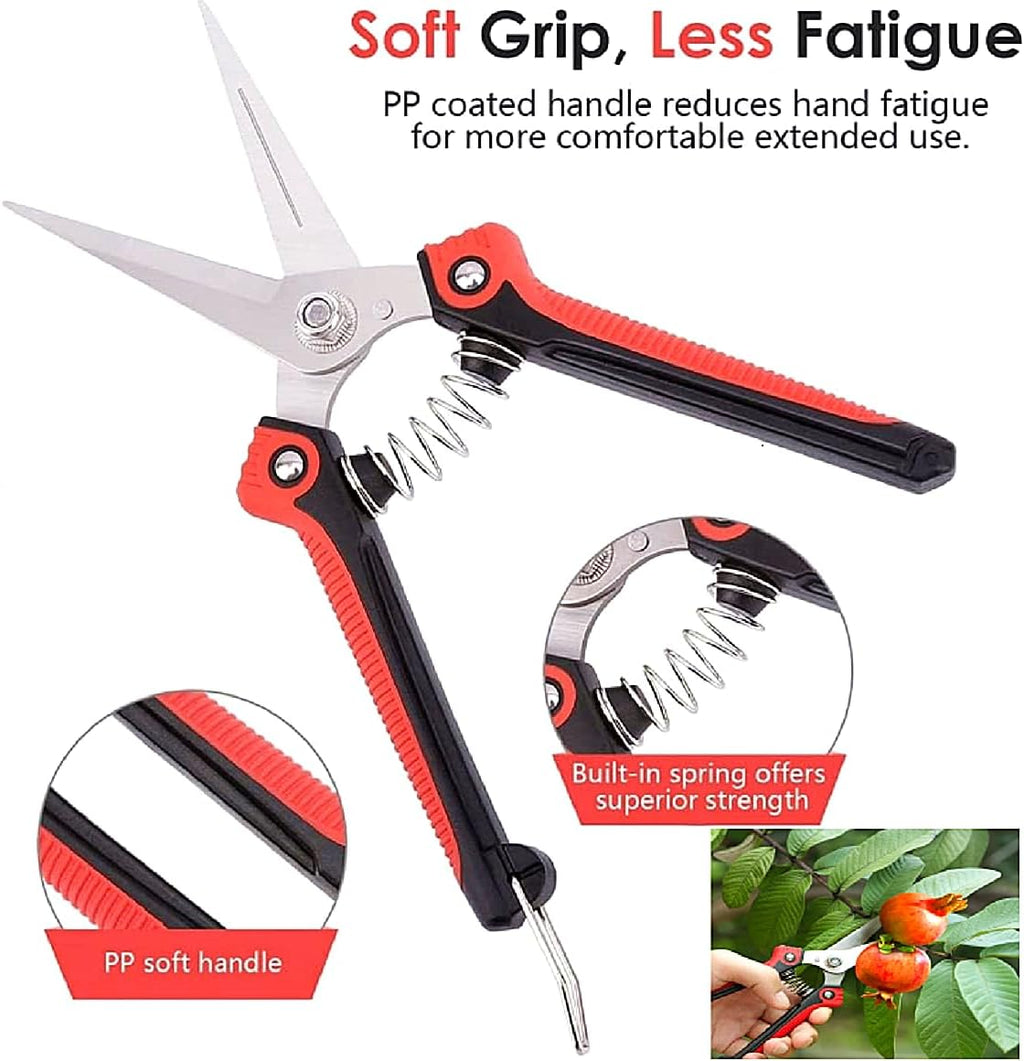 Garden Tool Set 4 PCS Include Stainless Steel Pruning Scissors Pruning Shears and Garden Shovel Transplant Trowel