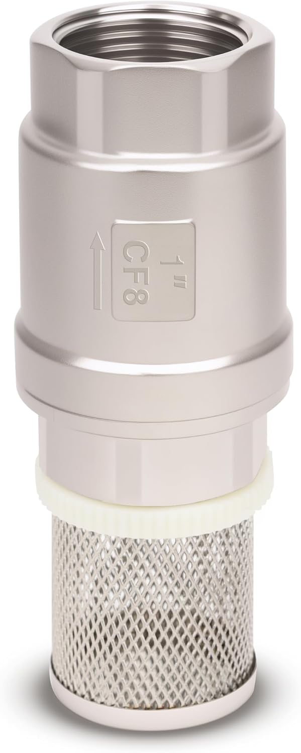 1" NPT Foot Valve with Filter Stainless Steel Heavy Duty Female Thread DN25