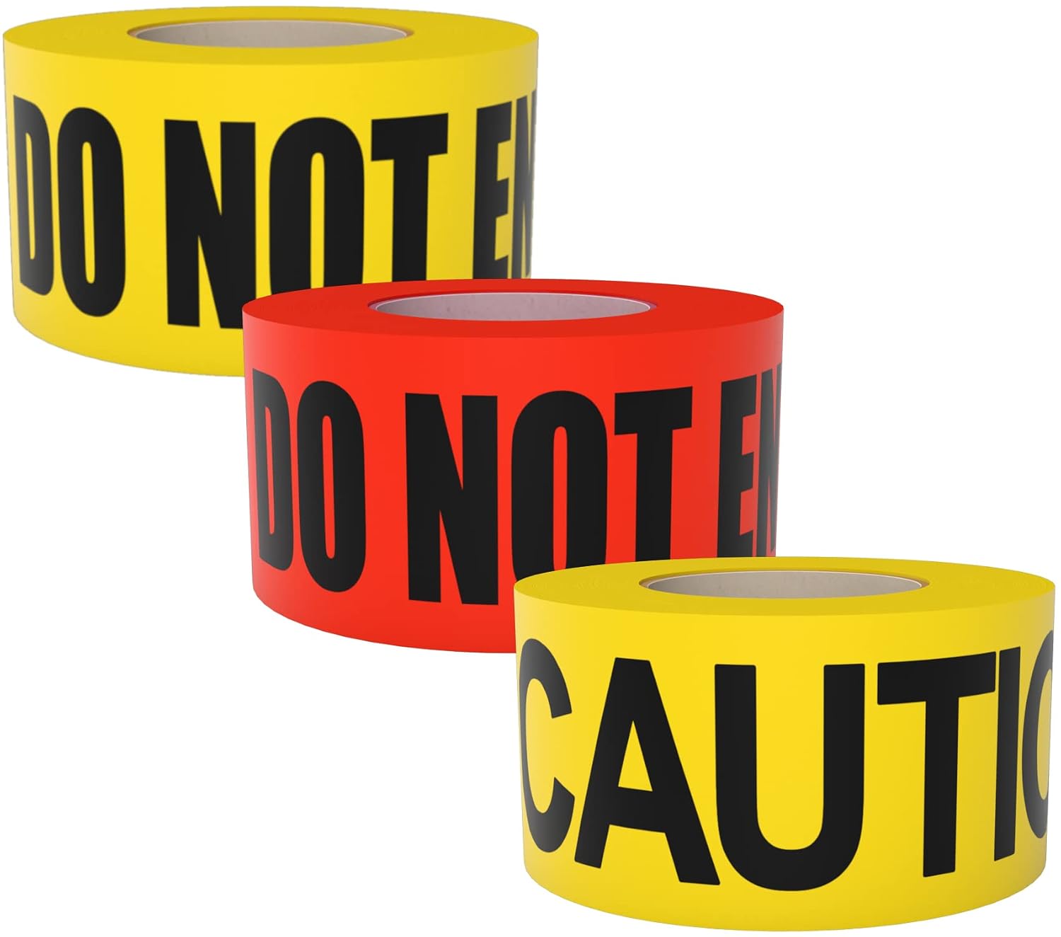 Danger Do Not Enter & Premium Yellow Caution & Do Not Enter Barricade Tape 3 in X 1000 ft. 3 in. Wide for Maximum