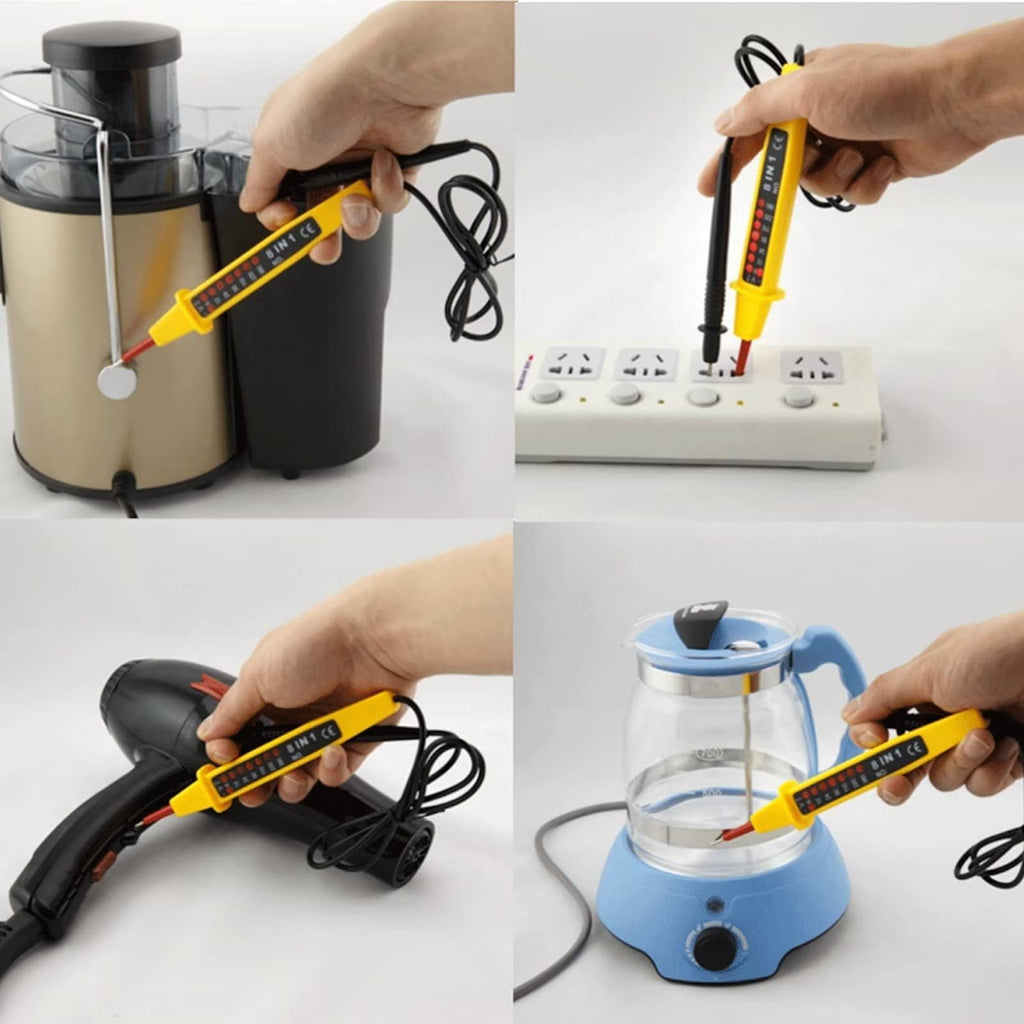 Portable Voltage Tester Tools with LED Lights, AC/DC Voltage Detector Pen, Test Range 6-380V