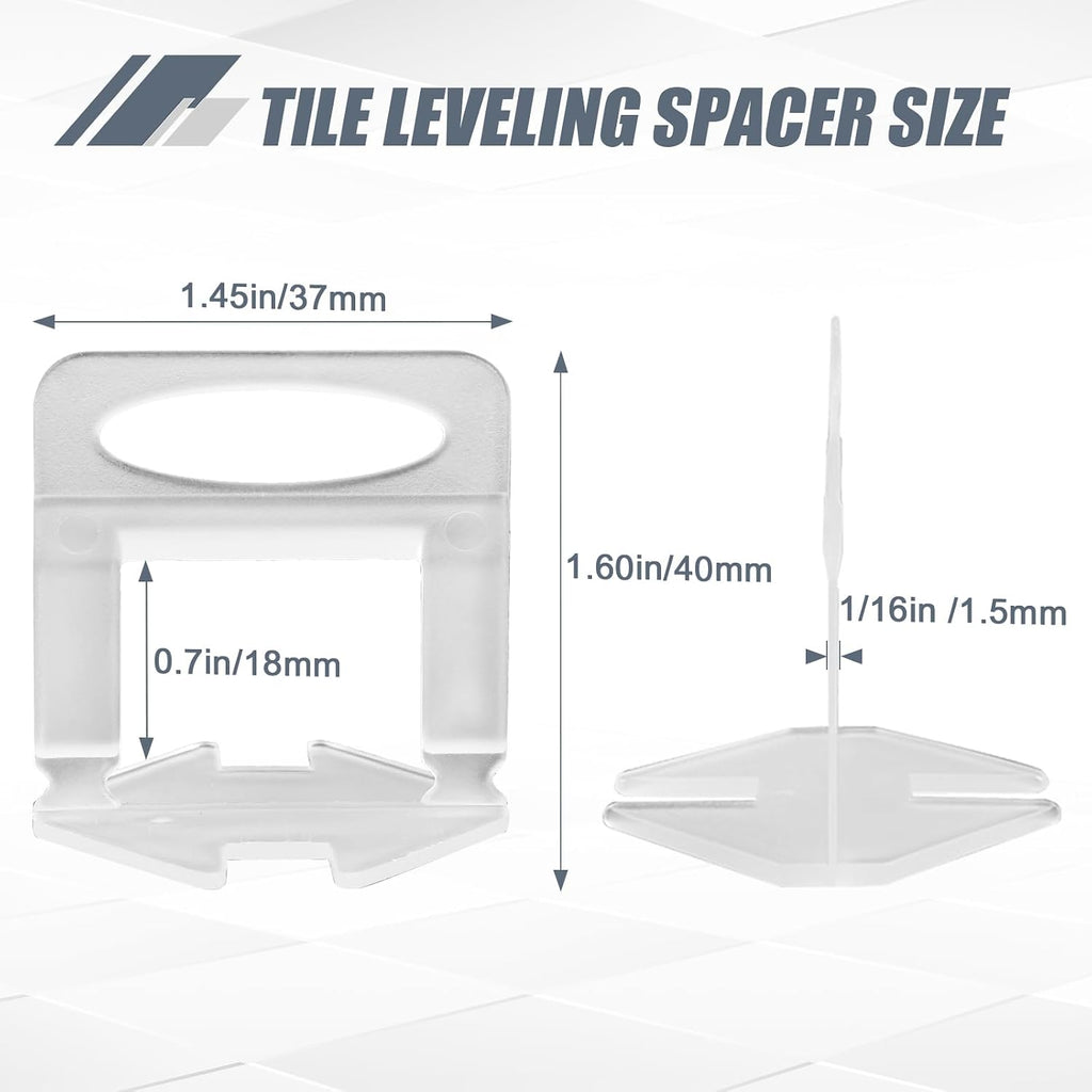 4500pcs Tile Leveling Clips 1/16 Inch Tiles Spacers with Hammer | Tile Leveling System Clips Tiles Leveler Spacers