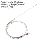 uxcell K Type Thermocouple Temperature Sensor Probe 1x200mm (0 to 800C) 5ft Temperature Controller