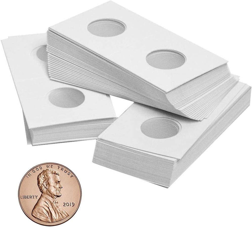 90 PCS Coin Flips 2x2 inch Cardboard Holders for Nickels | Uncle Paul Coin Holders 23mm/0.9inch Collection Supplies