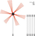 Chimney Sweep Kit 20FT Length, Chimney Brush Kit with 6 Nylon Flexible Rods, Rotary Chimney Cleaning Kit Driven by