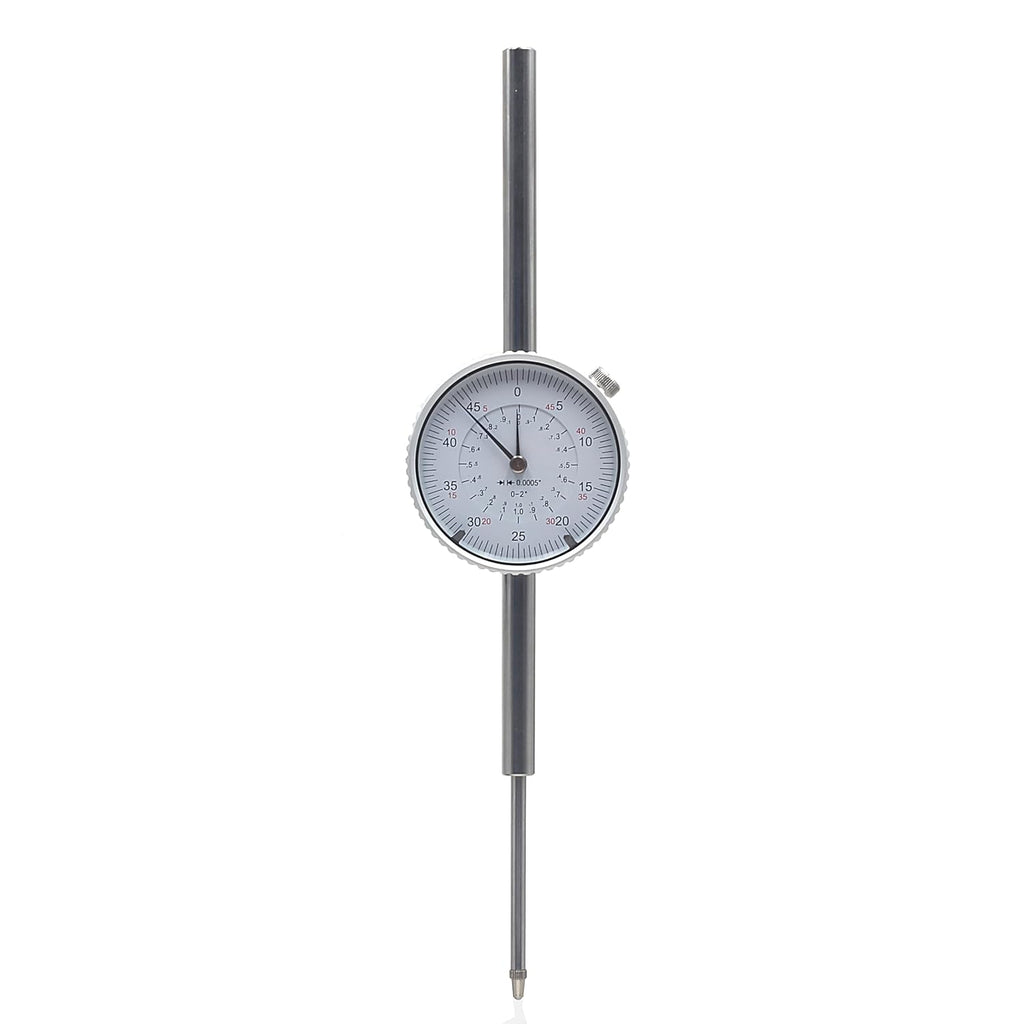 HFS Dial Indicator, 0-2" Range, 0.0005" Graduation, 1/4" Lug Back