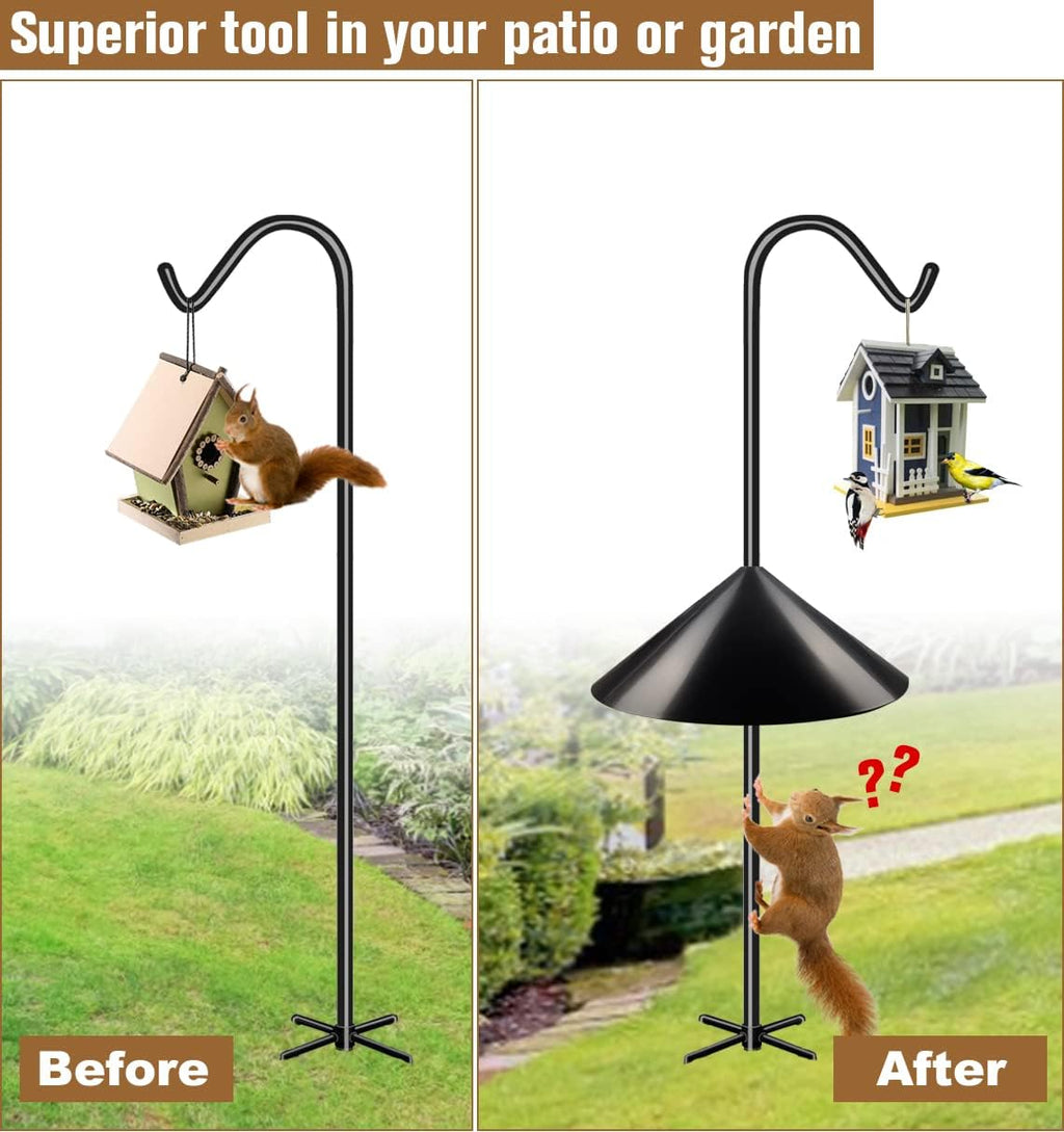 Squirrel Baffle for Bird Feeder Pole, Outside Pole Mount Bird House Guard for Outdoor Shepherd’s Hook, 19 Inch