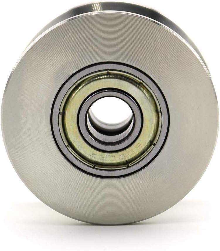 Heyous U Groove Stainless Steel Silent Pulley - 600LB, Silver Tone