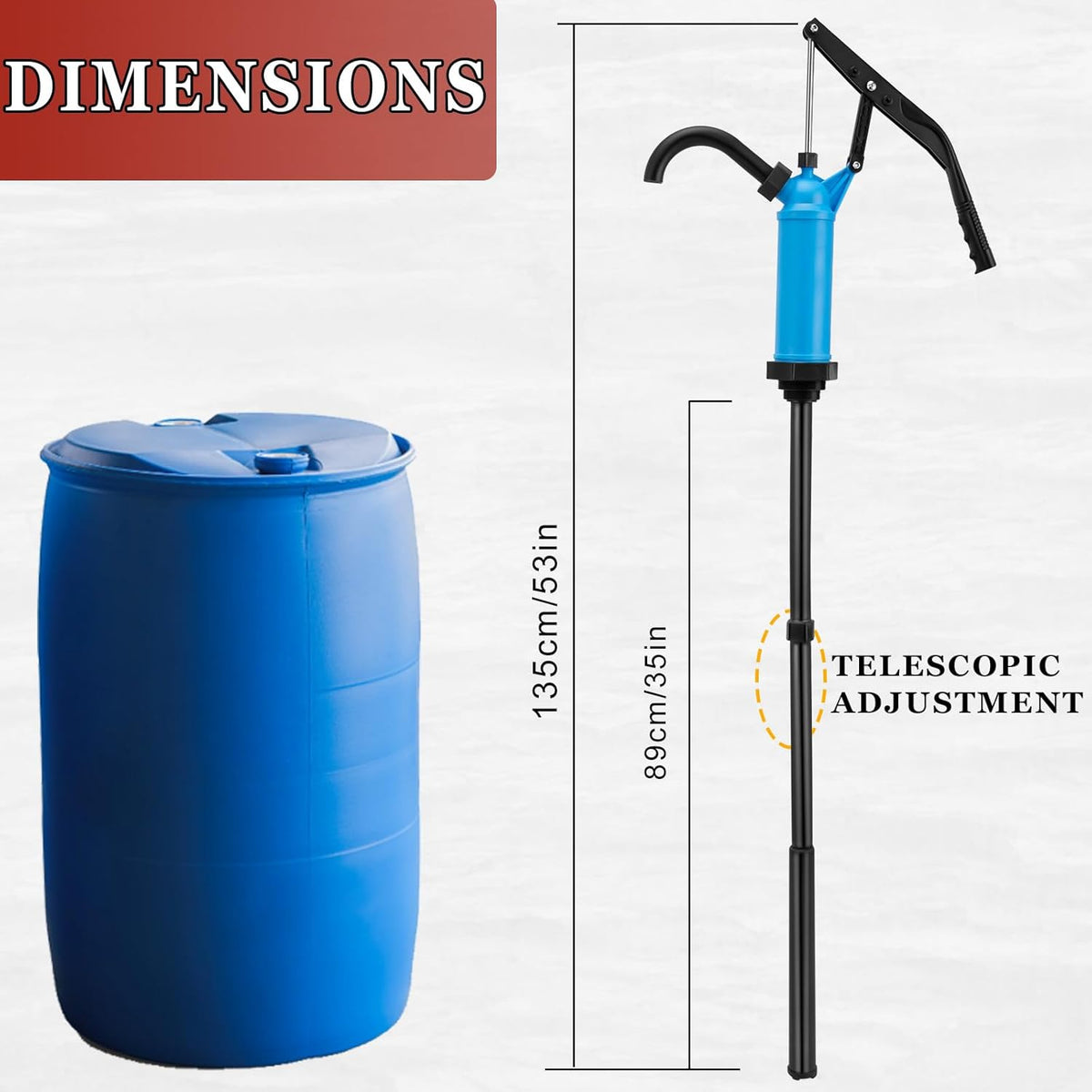 GDDGHS 55 Gallon Drum Pump Lever Action Barrel Pump Plastic