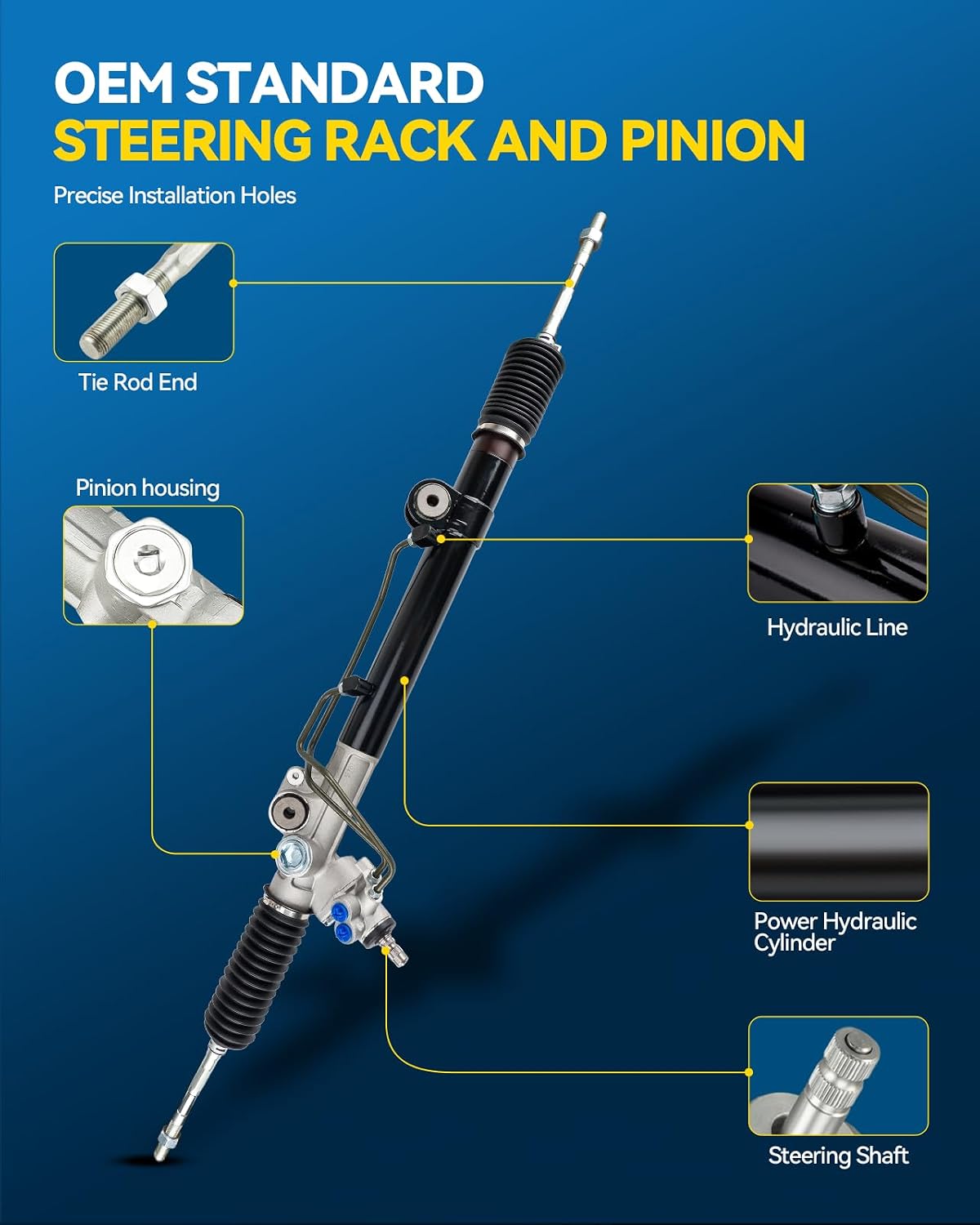 PHILTOP Power Steering Rack and Pinion Compatible with Toyota 05-15 Tacoma 4WD, 05-15 Tacoma Pre Runner, 05-13 Tacoma Base 4.0L, 14-15 Tacoma 4.0L, 16-23 Tacoma, Hydraulic Rack and Pinion 26-2629