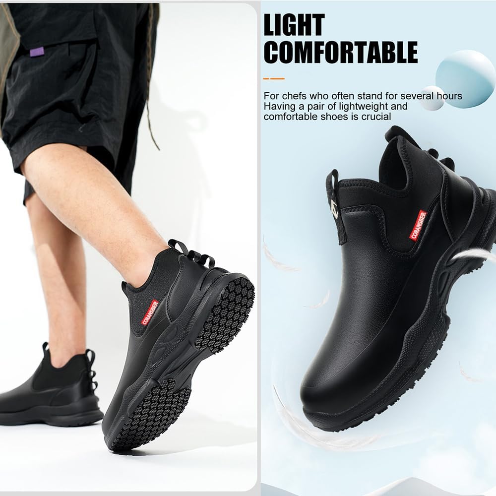 Waterproof Non Slip Chef Shoes Men Women Kitchen Work Clogs Black